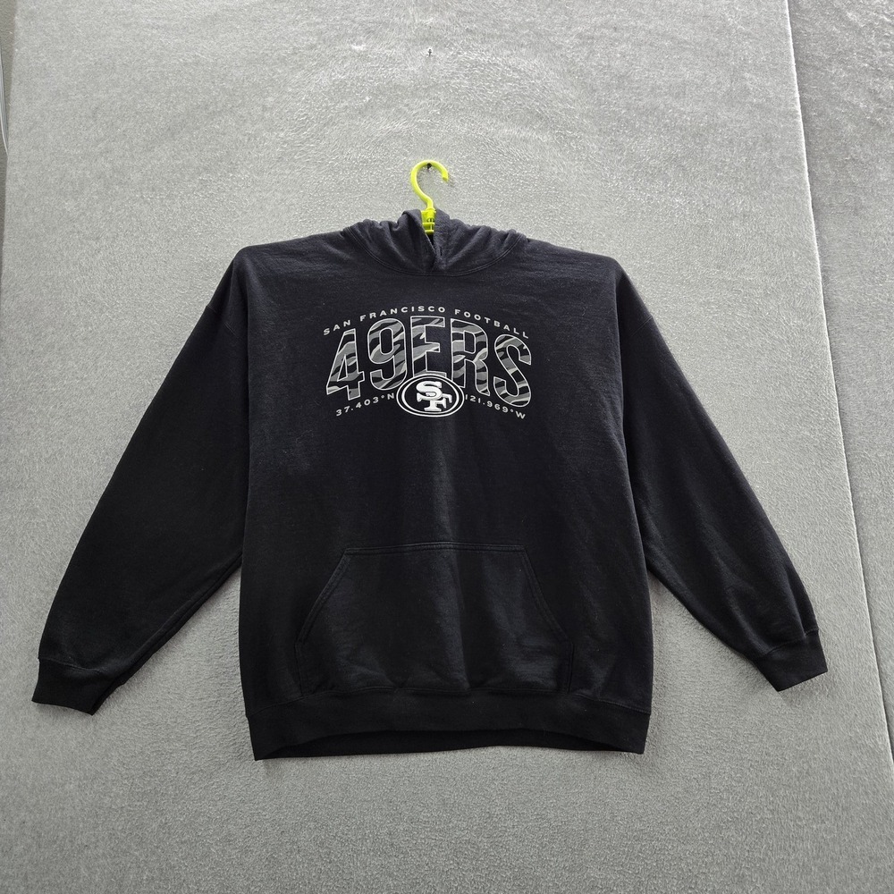 San Francisco 49ers Men Hoodie 2XLT/2XLG Black‎ Graphic Fleece Pullover